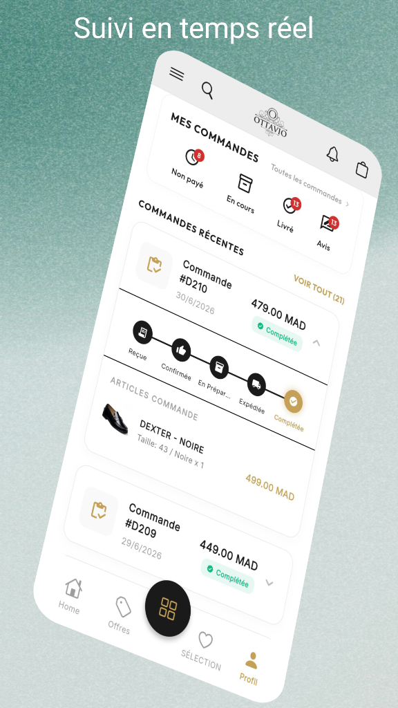 Suivi de commande et notes clients