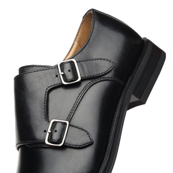 LA MILANO – Chaussure Homme Monk (Boucles) Noir